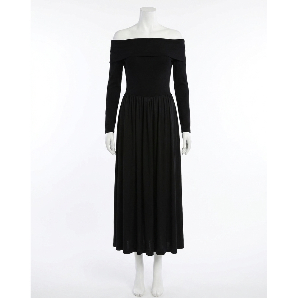 NEW BELLA DAHL off shoulder midi dress in black
